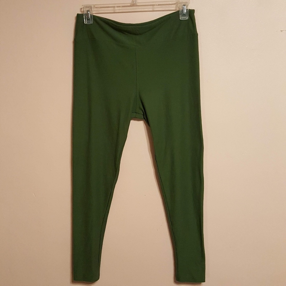 LulaRoe TC leggings green solid